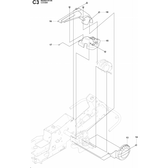 Cover-1 Assembly for Husqvarna Rider 11 R Ride on Mowers