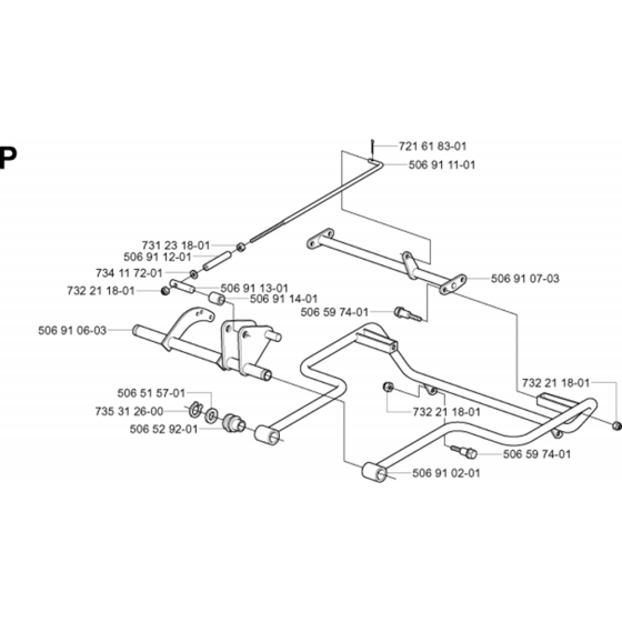 Protection Frame Assembly for Husqvarna Rider 13 Ride on Mowers