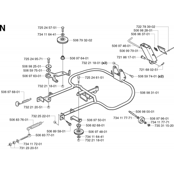 Frame Assembly for Husqvarna Rider 13 Bio Ride on Mowers