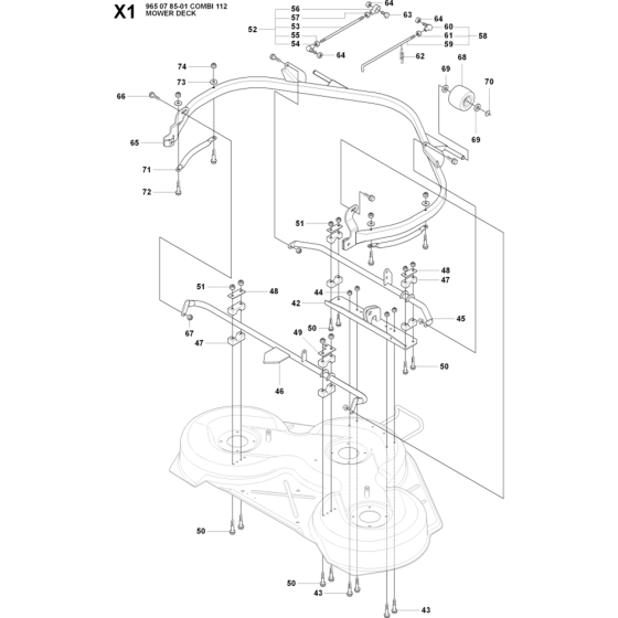 Protection Frame Assembly for Husqvarna Rider 155 Ride on Mowers