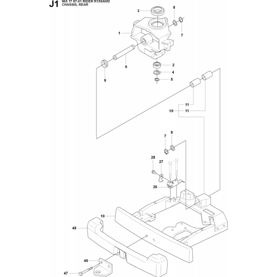 Transmission-1 Assembly for Husqvarna Rider 155 AWD Ride on Mowers