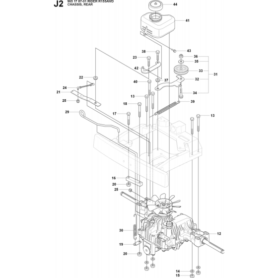 Transmission-2 Assembly for Husqvarna Rider 155 AWD Ride on Mowers