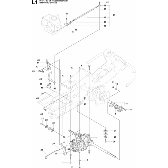 Hydraulic Pump - Motor Assembly for Husqvarna Rider 155 AWD Ride on Mowers