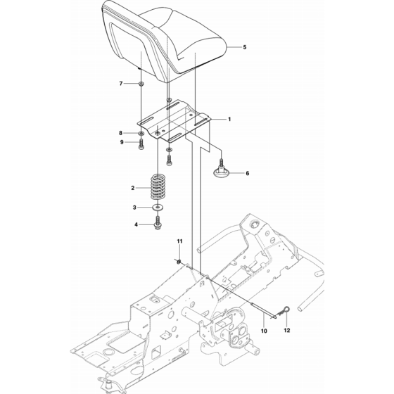 Seat Assembly for Husqvarna Rider 15 C Ride on Mowers