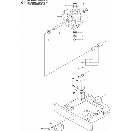 Transmission-1 Assembly for Husqvarna Rider 15 C Ride on Mowers