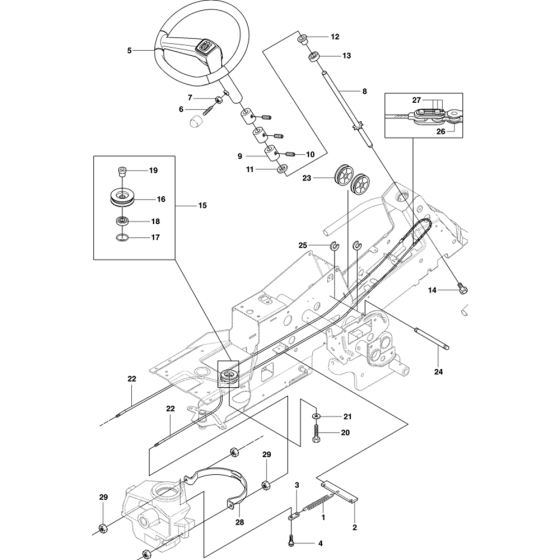 Steering Assembly for Husqvarna Rider 15 C Ride on Mowers