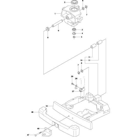 Chassis Rear Assembly for Husqvarna Rider 15 T AWD Ride on Mowers