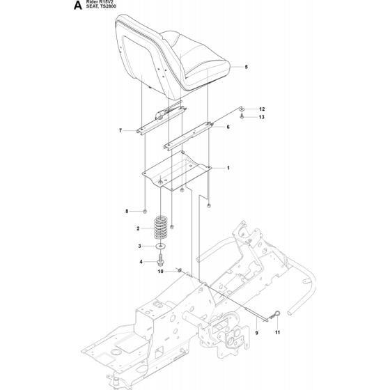 Seat Assembly for Husqvarna Rider 15V2 Ride on Mowers