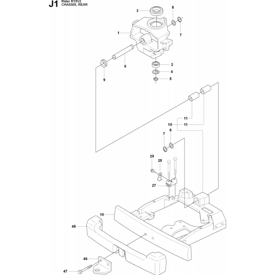 Transmission-1 Assembly for Husqvarna Rider 15V2 Ride on Mowers