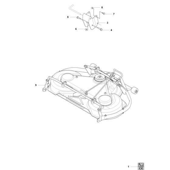 Cutting Deck 103cm Assembly for Husqvarna Rider 15V2 Ride on Mowers