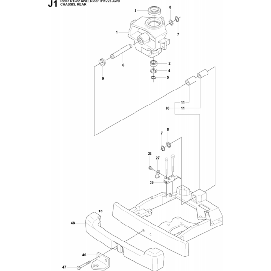 Transmission-2 Assembly for Husqvarna Rider 15V2 AWD Ride on Mowers