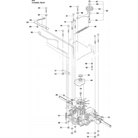 Chassis Rear-1 Assembly for Husqvarna Rider 16 Ride on Mowers