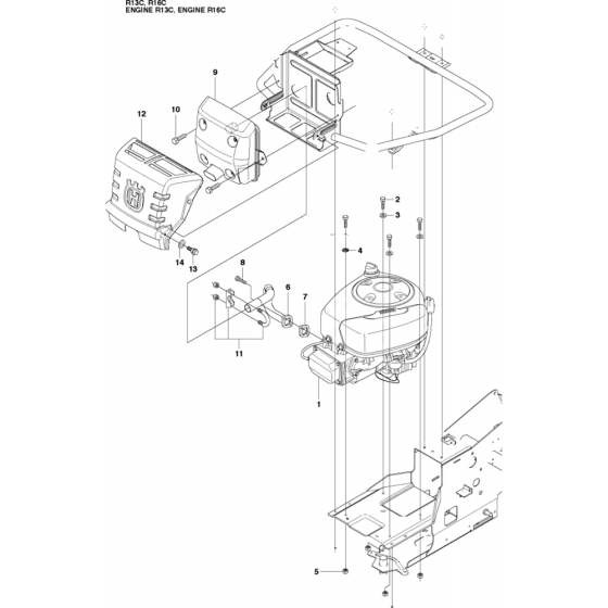 Engine Assembly for Husqvarna Rider 16 C Ride on Mowers