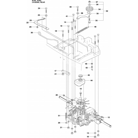 Chassis Rear Assembly for Husqvarna Rider 16 C Ride on Mowers