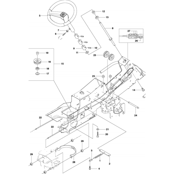 Steering Assembly for Husqvarna Rider 16 C Ride on Mowers