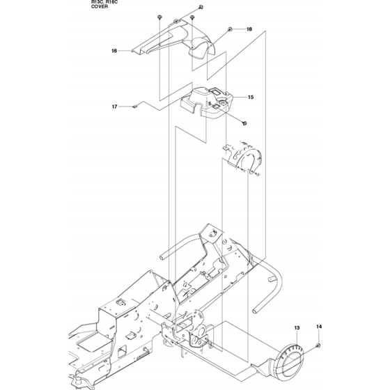 Cover-2 Assembly for Husqvarna Rider 16 C Ride on Mowers