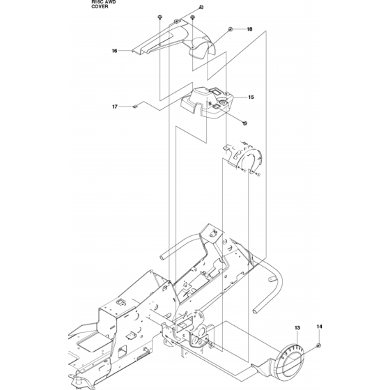Cover-2 Assembly for Husqvarna Rider 16 C AWD Ride on Mowers