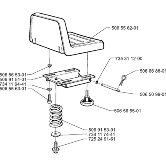 Seat Assembly for Husqvarna Rider 16 H Ride on Mowers