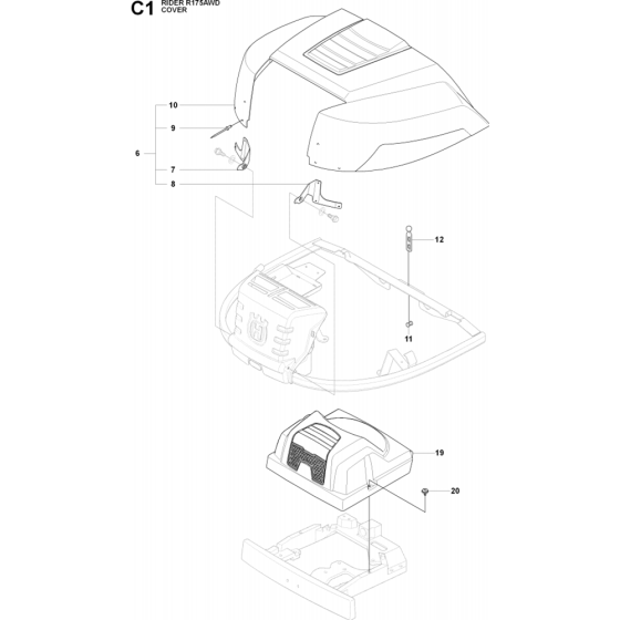 Hood Assembly for Husqvarna Rider 175 AWD Ride on Mowers