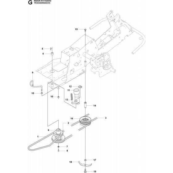 Transmission Engine Assembly for Husqvarna Rider 175 AWD Ride on Mowers