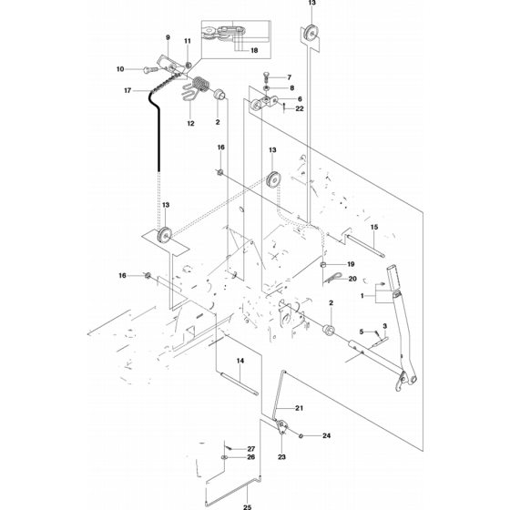 Deck Lift Assembly for Husqvarna Rider 18 AWD Ride on Mowers