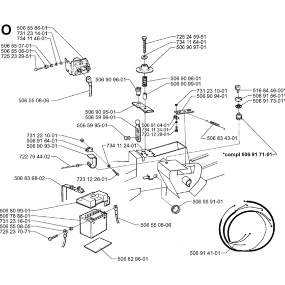 Electrical Assembly for Husqvarna Rider 850 Ride on Mowers