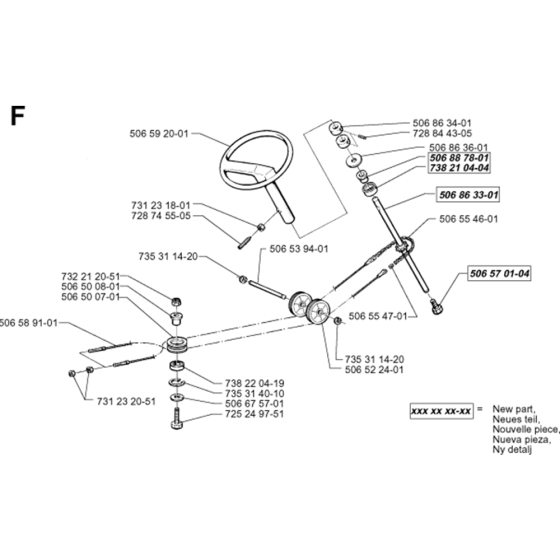 Steering Assembly for Husqvarna Rider 850 Ride on Mowers