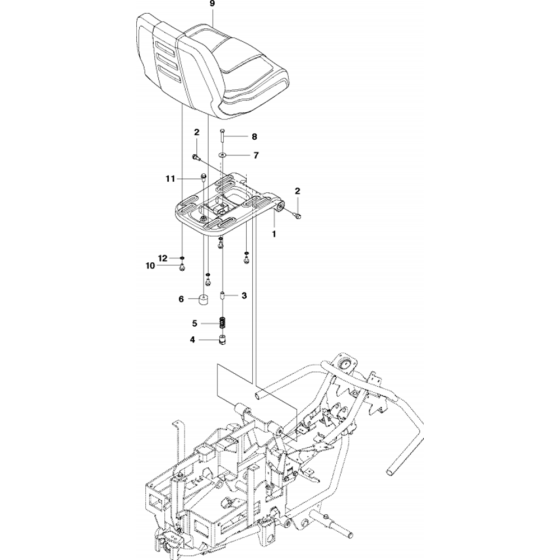 Seat Assembly for Husqvarna Rider Battery Ride on Mowers