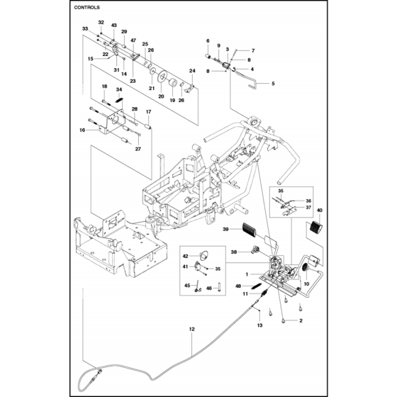 Controls Assembly for Husqvarna Rider Battery Ride on Mowers