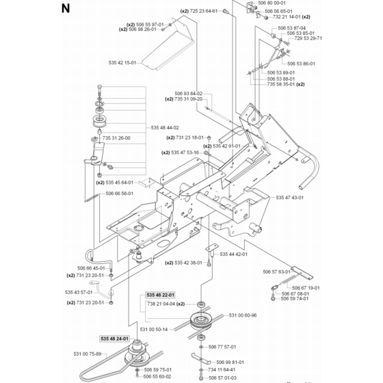 Chassis/ Frame Assembly for Husqvarna Rider Pro 18 Ride on Mowers