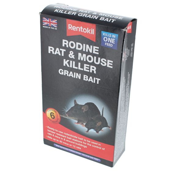 Rodine Rat & Mouse Killer Grain Bait 6 Sachets