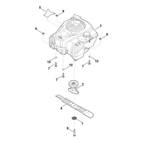 Engine and Blade for Stihl RM 253.0