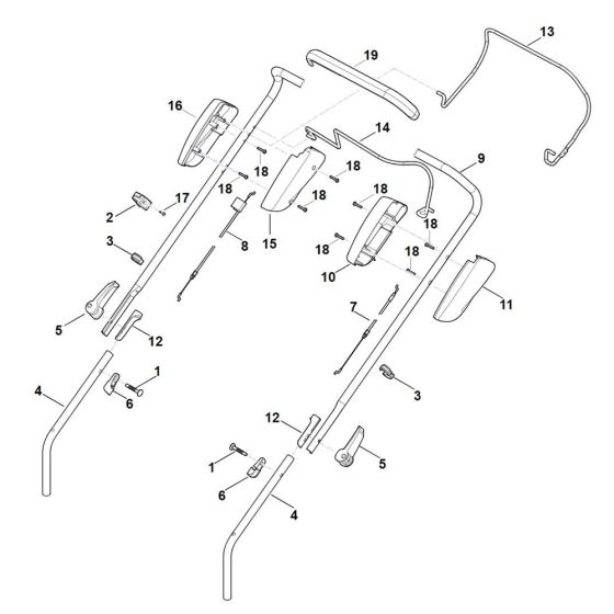 Handle for Stihl RM 433.1 T Mower