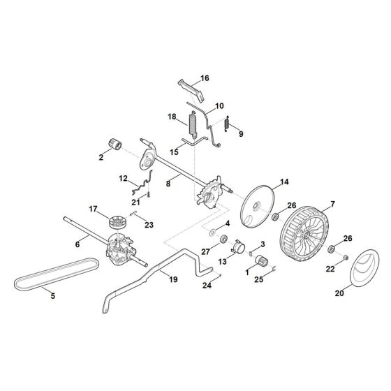 Rear Axle for Stihl RM 433.1 T