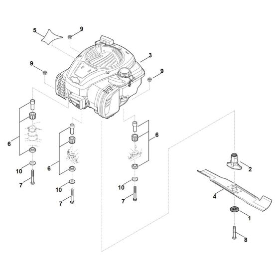 Engine & Blade for Stihl RM 443.0
