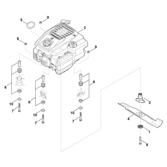 Engine and Blade for Stihl RM 443.1