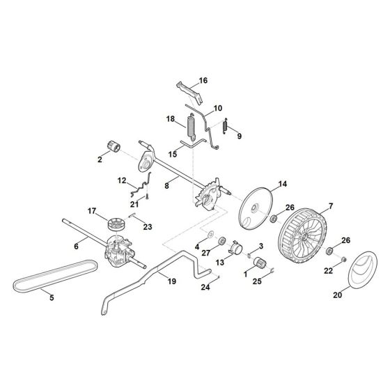Rear Axel for Stihl RM 448.1 TC