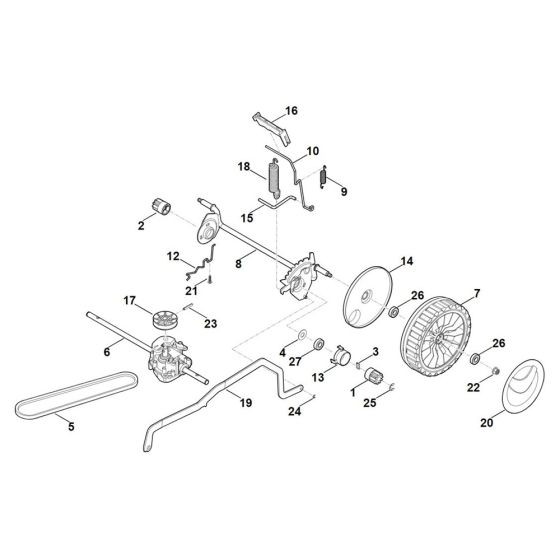 Rear Axel for Stihl RM 448.1 TX