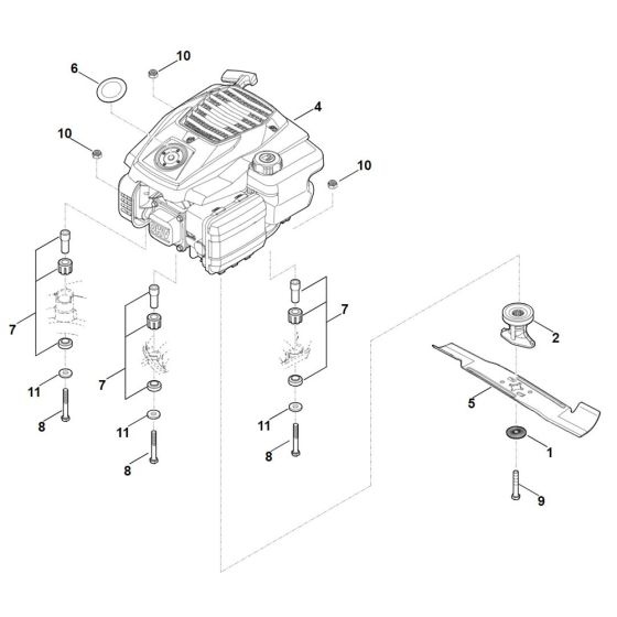 Engine, Blade for Stihl RM 448.1
