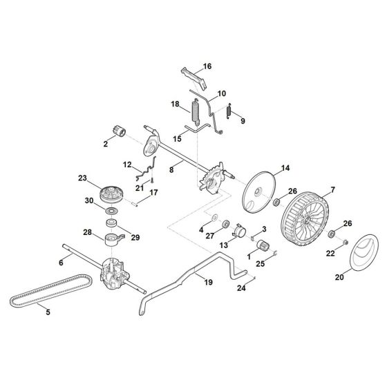 Rear Axel for Stihl RM 448.1 VC