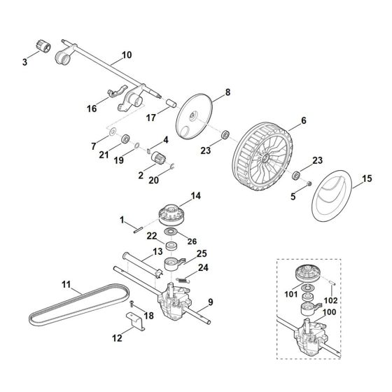 Shaft & Gear Box for Stihl Mower