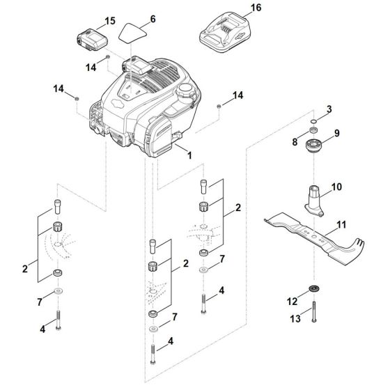 Engine and Blade for Stihl Mower
