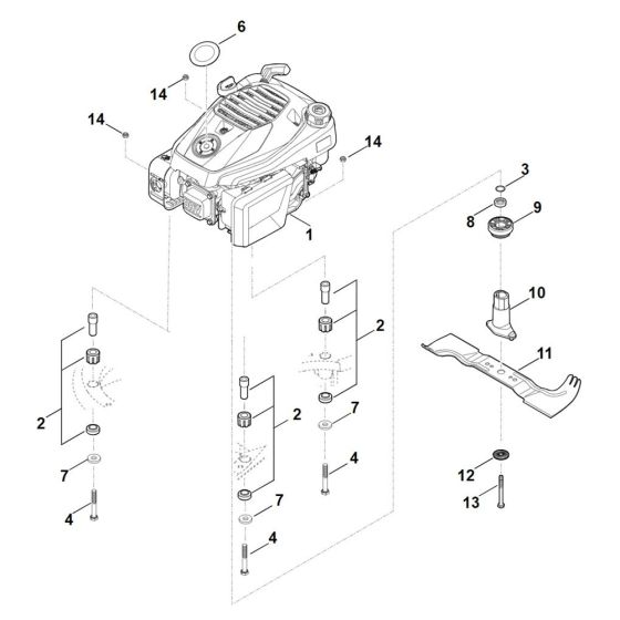 Engine and Blade for Stihl Mower