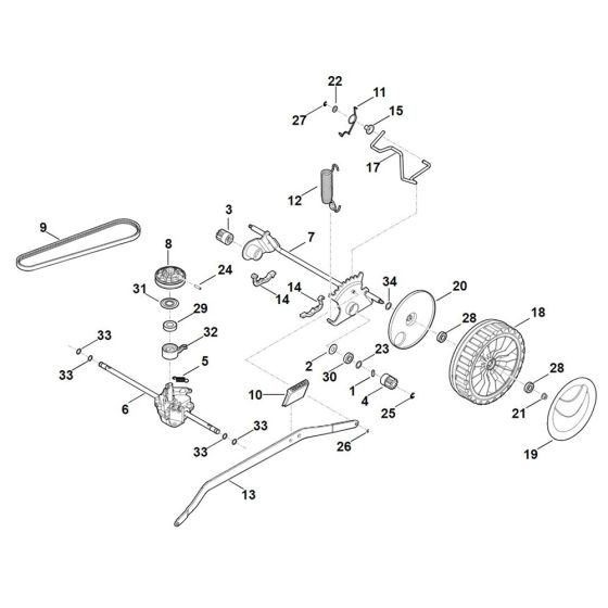 Shaft & Gear Box for Stihl RM 650.0 VE