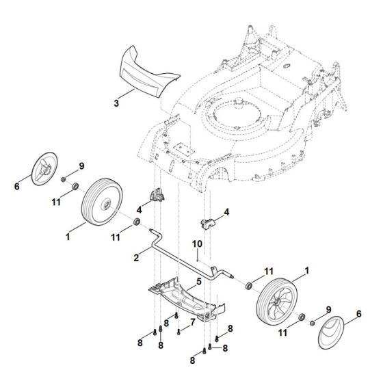 Front Axle & Cover for Stihl Mower