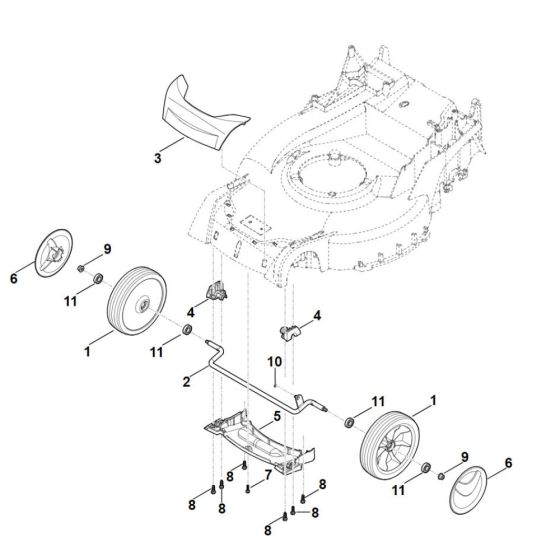 Front Axle & Cover for Stihl RM 655.1
