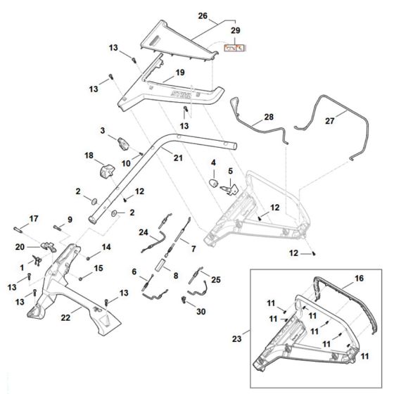 Handle Assembly for Stihl RM 443.3 V