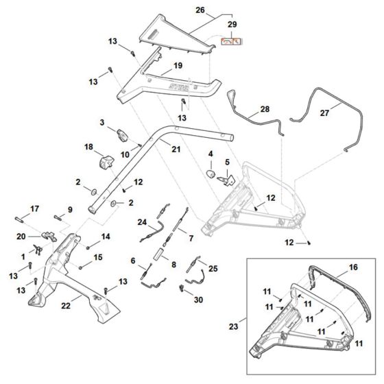 Handle Assembly for Stihl RM 448.3 V