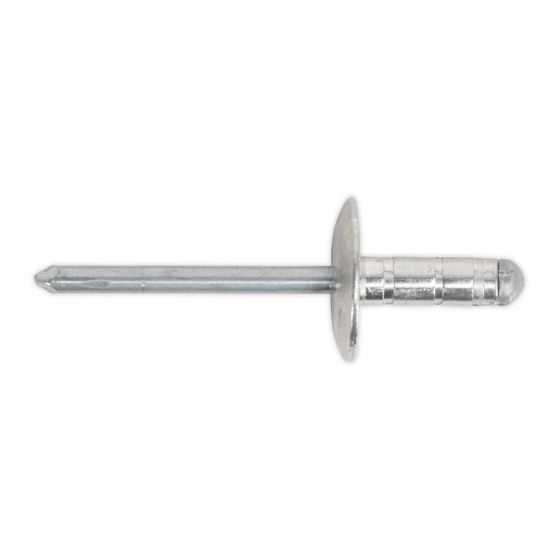 Aluminium Multi-Grip Rivet Large Flange 4.8 x 13mm Pack of 200 Sealey Part No. RM4813L