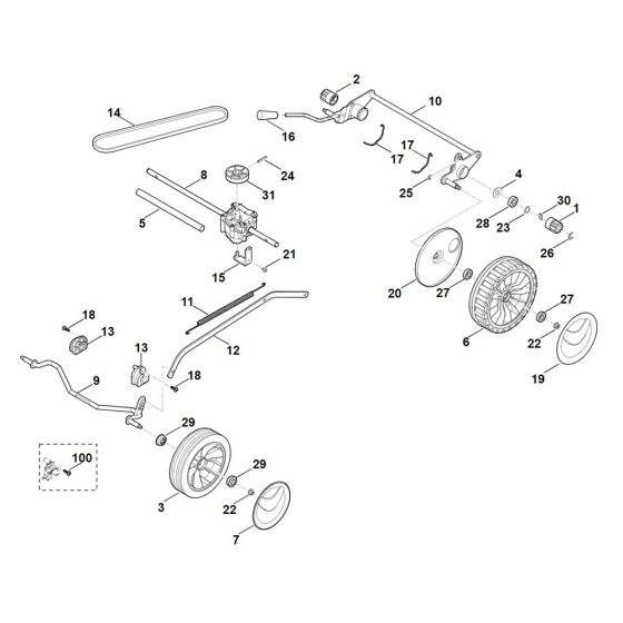 Chassis & Gear Box for Stihl Mower